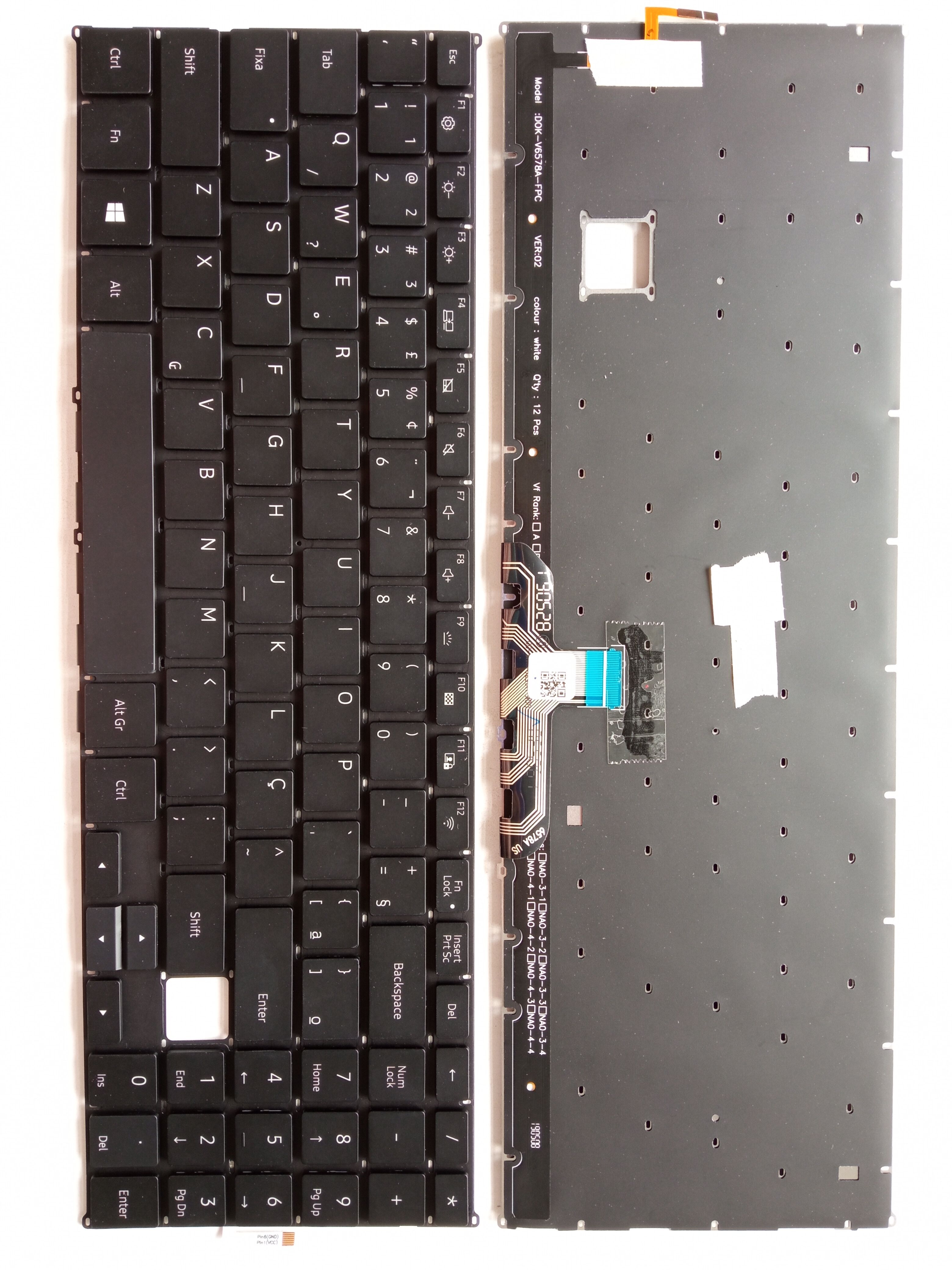 Picture of New Replacement Laptop Keyboard For SAMSUNG NP750XBE small carriage return BLACK Backlit BR Layout